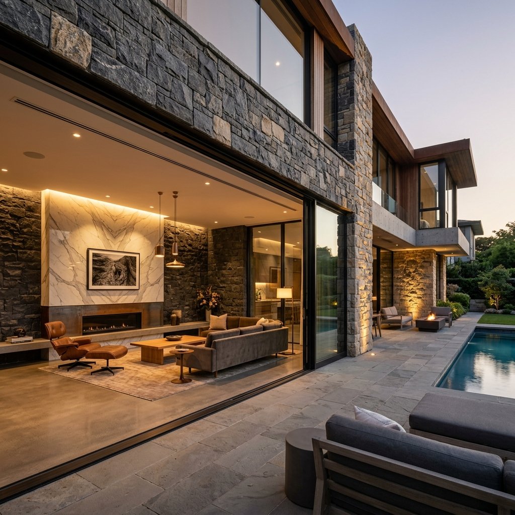 Hand-Carved Stone Wall Panel